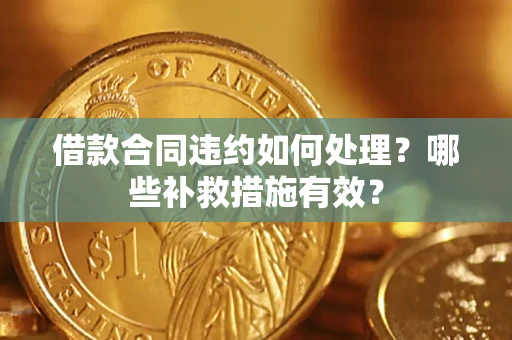武汉借款合同违约如何处理？哪些补救措施有效？