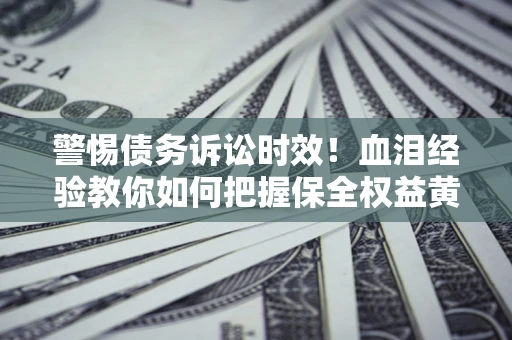 武汉警惕债务诉讼时效！血泪经验教你如何把握保全权益黄金期