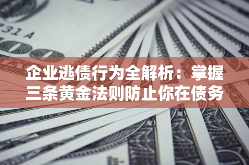 武汉企业逃债行为全解析：掌握三条黄金法则防止你在债务乱局中“踩雷”