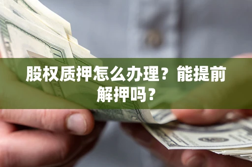 武汉股权质押怎么办理？能提前解押吗？